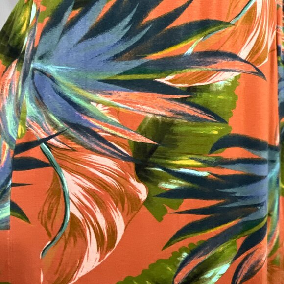 Soft Surroundings Maxi Dress Knit Ruffle Hem Fabiana Tropical  Hi-Low Sleeveless - Picture 8 of 13